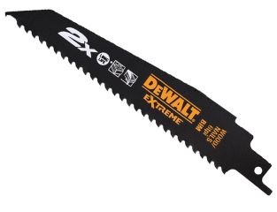 DeWALT 2X Life Wood & Nail Reciprocating Blade 152mm x 6 TPI Pack of 5 DEWDT2300LQZ