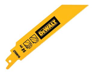 DeWALT Bi-Metal 1in High Metal Reciprocating Blade 152mm x 14 TPI (Pack 5) DEWDT90385QZ