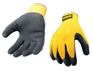 DeWALT DPG70L Yellow Knit Back Latex Gloves - Large DEWGRIPPER