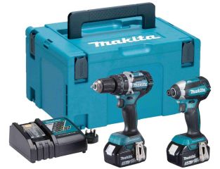 Makita 18v Brushless Twin Kit DTD153 & DHP484 DLX2180TJ