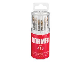 Dormer A094 No.413 HSS TiN Coated Drill Set of 13 1.5- 6.50mm x 0.5mm DORA094413