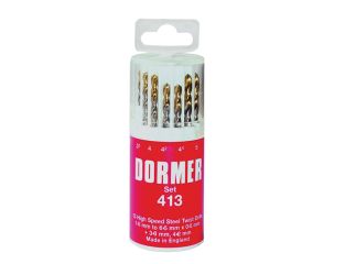Dormer A094 No.419 HSS TiN Coated Drill Set of 19 1.00mm-10.00mm x 0.5mm DORA094419