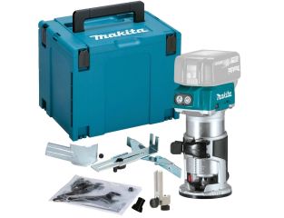 Makita 18v Brushless Router in Case with Trimmer giude DRT50ZJX4
