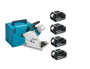 Makita DSP600ZJ 36v Brushless Plunge Saw and 4 x 5ah Batteries