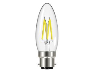 Energizer® LED BC (B22) Candle Filament Dimmable Bulb, Warm White 470 lm 4W ENGS12855