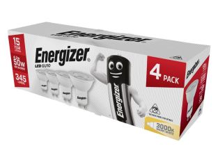 Energizer® LED GU10 50° Non-Dimmable Bulb, Warm White 345 lm 4.2W (Pack 4) ENGS14425
