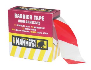 Everbuild Barrier Tape Red / White 72mm x 500m EVB2BARRD500