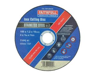 Faithfull Inox Cutting Disc 100 x 1.2 x 16mm FAI10012INOX