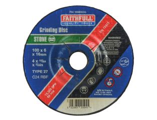 Faithfull Depressed Centre Stone Grinding Disc 100 x 6 x 16mm FAI1006SDG