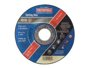 Faithfull Depressed Centre Metal Cutting Disc 115 x 3.2 x 22.23mm FAI1153MDC