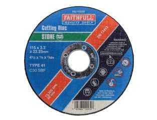 Faithfull Stone Cut Off Disc 115 x 3.2 x 22.23mm FAI1153S