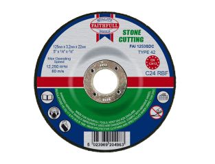 Faithfull Depressed Centre Stone Cutting Disc 125 x 3.2 x 22.23mm FAI1253SDC