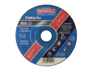 Faithfull Depressed Centre Metal Grinding Disc 125 x 6.5 x 22.23mm FAI1256MDG