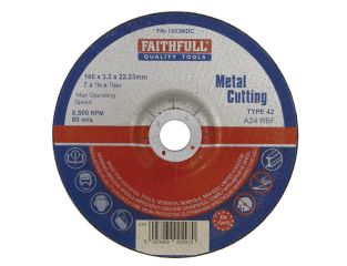 Faithfull Depressed Centre Metal Cutting Disc 180 x 3.2 x 22.23mm FAI1803MDC