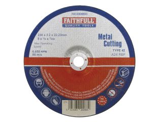 Faithfull Depressed Centre Metal Cutting Disc 230 x 3.2 x 22.23mm FAI2303MDC