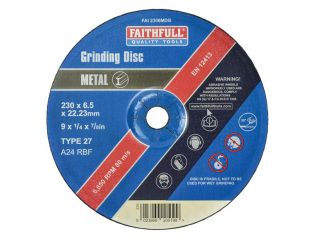 Faithfull Depressed Centre Metal Grinding Disc 230 x 6.4 x 22.23mm FAI2306MDG