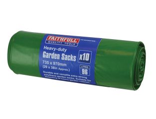 Faithfull Heavy-Duty Strong Garden Sacks (Roll 10) FAIBAGGS10HD