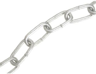 Faithfull Galvanised Chain Link 4mm x 30m Reel - Max. Load 120kg FAICHGL430