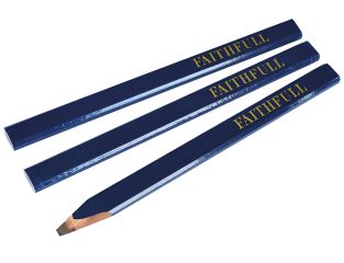 Faithfull Carpenter's Pencils - Blue / Soft (Pack 3) FAICPB