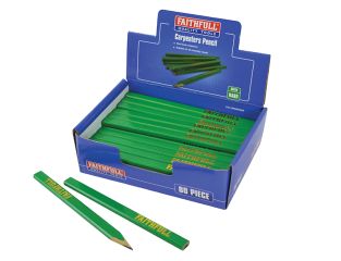 Faithfull Carpenter's Pencils - Green / Hard (Display 80) FAICPDISPG80