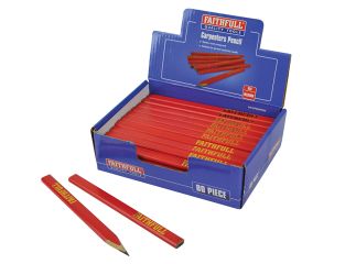 Faithfull Carpenter's Pencils - Red / Medium (Display 80) FAICPDISPR80