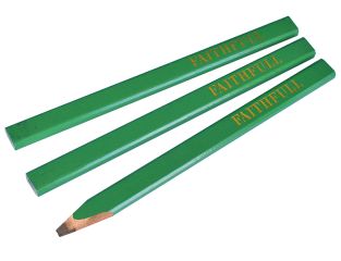 Faithfull Carpenter's Pencils - Green / Hard (Pack 3) FAICPG