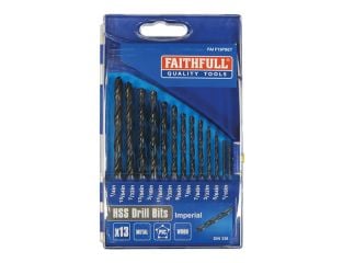 Faithfull HSS Drill Bit Set of 13 1/16-1/4 x 1/64 FAIF13PSET