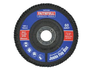 Faithfull Abrasive Jumbo Flap Disc 100mm Medium FAIFD100M
