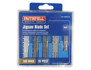 Faithfull Jigsaw Blade Set of 10 Assorted FAIJBSET10