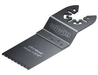 Faithfull Multi-Function Tool CrV Flush Cut Wood Blade Ground Side Set 34mm (Box 100) FAIMFW34B100