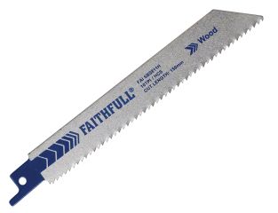 Faithfull S811H Sabre Saw Blade Wood 150mm 10 TPI (Pack of 5) FAISBS811H