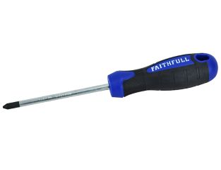 Faithfull Soft Grip Screwdriver Phillips Tip PH2 x 100mm FAISDPH2