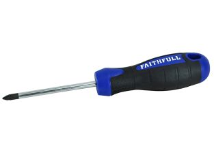 Faithfull Soft Grip Screwdriver Pozidriv Tip PZ2 x 100mm FAISDPZ2