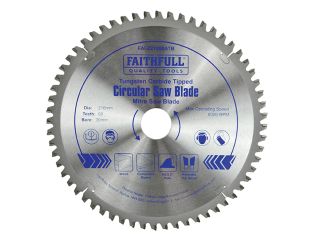 Faithfull TCT Cross Cut Mitre Saw Blade 216 x 30mm x 60T NEG FAIZ21660ATB