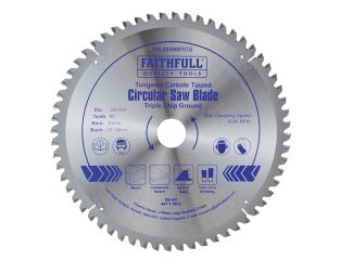 Faithfull TCT Circular Saw Blade Triple Chip Ground 250 x 30mm x 60T NEG FAIZ25060TCG