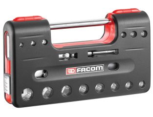 Facom 3/8in Square Drive 6-Point Detection Box Socket Set, 18 Piece FCMJLDBOX1PB