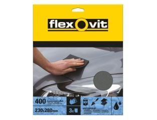 Flexovit Waterproof Sanding Sheets 230 x 280mm Fine 400G (3) FLV26303