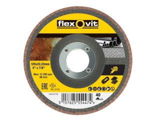 Flexovit Flap Disc For Angle Grinders 125mm 40G FLV27528