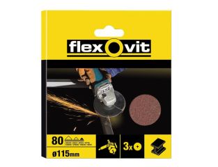 Flexovit Aluminium Oxide Fibre Discs 115mm Extra Coarse 36G (Pack 3) FLV27531