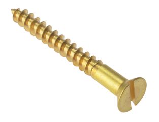 ForgeFix Wood Screw Slotted CSK Solid Brass 4in x 12 Box 100 FORCSK412B