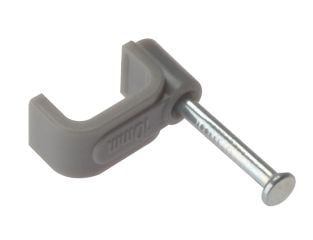 ForgeFix Cable Clip Flat Grey 2.50mm Box 100 FORFCC25G