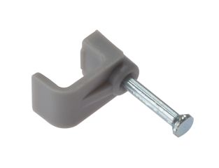 ForgeFix Cable Clip Flat Grey 4.00mm Box 100 FORFCC4G