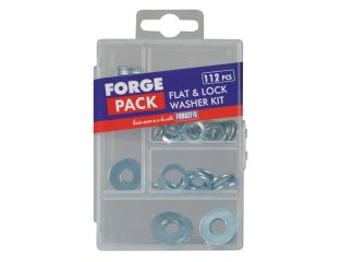 ForgeFix Flat & Lock Washer Kit, 112 Piece FORFPWASSET