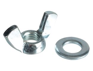ForgeFix Wing Nut & Washers ZP M10 Forge Pack 6 FORFPWING10