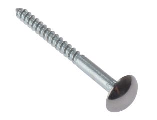 ForgeFix Mirror Screw Chrome Domed Top Slotted CSK ST ZP 1.1/4in x 8 Bag 10 FORMS114CPM