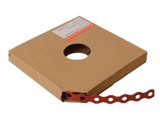 ForgeFix Red Plastic Coated Pre-Galvanised Band 12mm x 0.8 x 10m Box 1 FORPCBR12