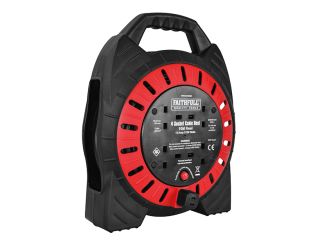 Faithfull Power Plus Semi-Enclosed Cable Reel 240V 13A 4-Socket 10m FPPCR10MSE