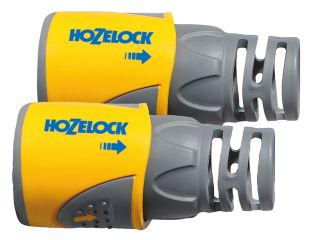 Hozelock 2050 Hose End Connector Plus for 12.5-15mm (1/2-5/8in) Hose (Twin Pack) HOZ2050AV