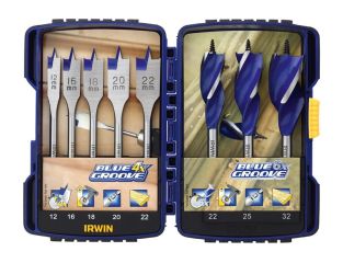 IRWIN® Blue Groove Auger & Flat Drill Bit Set, 8 Piece IRW10507593