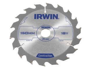 IRWIN® Construction Circular Saw Blade 150 x 20mm x 18T ATB IRW1897089
